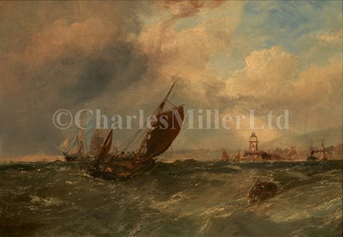 Lot 9 - EDWIN HAYES (BRITISH, 1820-1904)<br/>Fishing Boats...