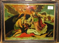 Lot 56 - AN EARLY 19TH-CENTURY REVERSE GLASS PICTURE...