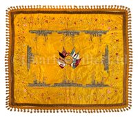 Lot 91 - A MALTESE EMBROIDERED SILK TABLECLOTH...