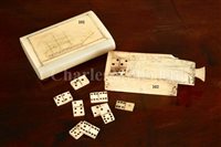 Lot 102 - A SET OF 19TH-CENTURY, PROBABLY WHALER-MADE, BONE DOMINOES