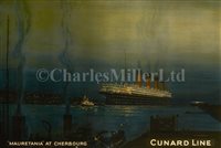 Lot 138 - A CUNARD LINE POSTER FOR THE MAURETANIA, CIRCA...