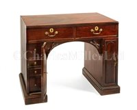 Lot 145 - A GEORGIAN MAHOGANY KNEEHOLE DESK, CIRCA...
