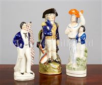 Lot 161 - A 19TH-CENTURY STAFFORDSHIRE FIGURINE...