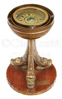 Lot 172 - A BRASS DOLPHIN-PATTERN BINNACLE BELIEVED...