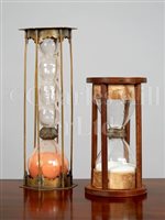 Lot 227 - AN EARLY 19TH-CENTURY HOUR GLASS<br/>the...