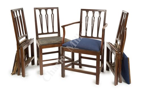 Lot 68 - A VERY RARE SET OF TWELVE MAHOGANY CONCERTINA-ACTION CAMPAIGN OR NAVAL CHAIRS, ENGLISH, CIRCA 1795