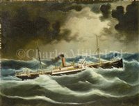 Lot 17 - CHINESE SCHOOL 20TH-CENTURY The 'SS Glenstrae' underway in high seas