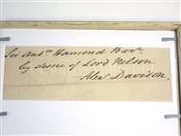 Lot 58 - INVITATION FROM NELSON TO A BALL AT RANELAGH, JUNE 1, [1803]