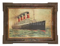 Lot 123 - A TRAVEL AGENT'S PRESSED TIN PRINTED SIGN, THE...