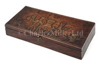 Lot 139 - A RARE TREEN CARVED SAILORWORK SHAVING BOX