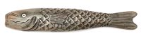 Lot 141 - AN ATTRACTIVE 19TH-CENTURY SAILORWORK NEEDLE CASE IN THE FORM OF A FISH