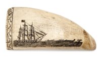 Lot 145 - Ø A FINE MID 19TH-CENTURY SCRIMSHAW-DECORATED...