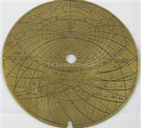Lot 259 - A 19TH-CENTURY MAGHRIBI ASTROLABE AFTER ISA...