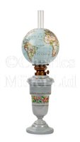 Lot 267 - A RARE FRENCH GLASS OIL LAMP GLOBE