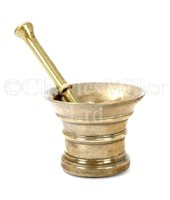 Lot 304 - AN 18TH-CENTURY ITALIAN BRONZE PESTLE AND MORTAR