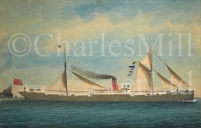 Lot 5 - VINCENZO LUZZO (ITALIAN, FL. 1855-1875) -The Bowser Ormston Cargo Ship 'Flamboro' under steam and sail in a calm sea