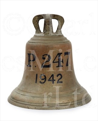 Lot 32 - A BELL FROM H.M. SUBMARINE SARACEN, 1942<br/>of...
