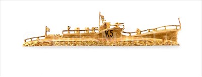 Lot 33 - A NINE CARAT GOLD SOUVENIR BROOCH FOR H.M....