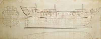 Lot 42 - A NAVY OFFICE ARCHITECT'S SHEER PROFILE...