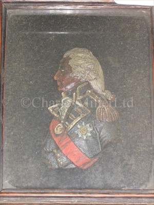 Lot 49 - A SET OF FOUR POLYCHROME WAX PROFILES OF...