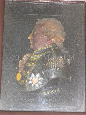 Lot 49 - A SET OF FOUR POLYCHROME WAX PROFILES OF...