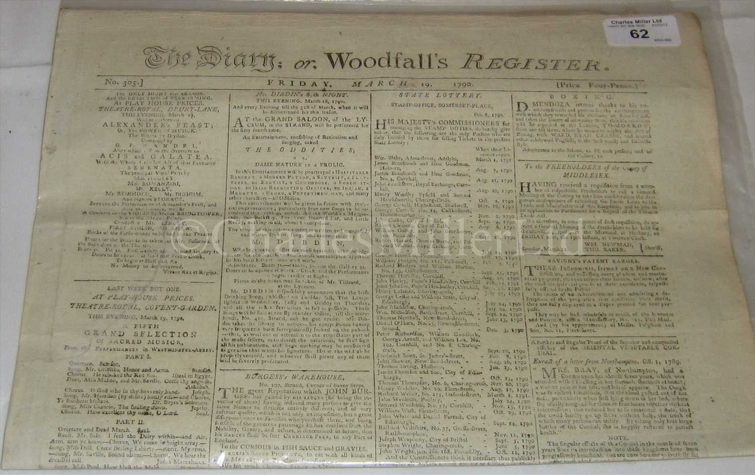 Lot 62 - THE MUTINY ON THE BOUNTY <br/>First News: The...