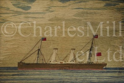 Lot 89 - A LATE 19TH-CENTURY SAILOR'S WOOLWORK PICTURE...