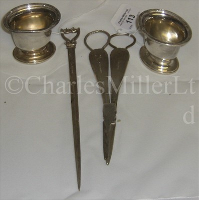 Lot 113 - A PAIR OF ELECTRO-PLATE TOOTHPICK VASES FOR...