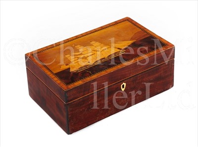 Lot 151 - A 19TH-CENTURY MARQUETRY WORK/WRITING BOX<br/>the...