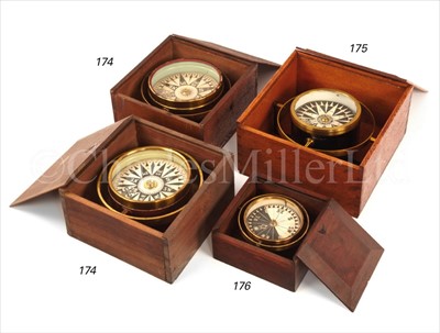 Lot 174 - A 19TH-CENTURY DRY CARD COMPASS<br/>(unsigned),...