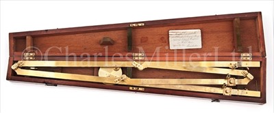 Lot 213 - A 19TH-CENTURY LACQUERED-BRASS PANTOGRAPH BY...