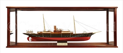 Lot 278 - A BUILDER'S MIRROR-BACKED HALF-MODEL FOR THE...