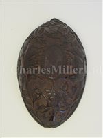 Lot 72 - A FINELY CARVED SAILOR WORK HALF COCONUT SHELL, CIRCA 1800