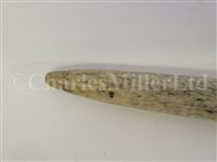 Lot 81 - Ø A LARGE 19TH CENTURY SAILOR'S WHALE BONE FID: and another smaller