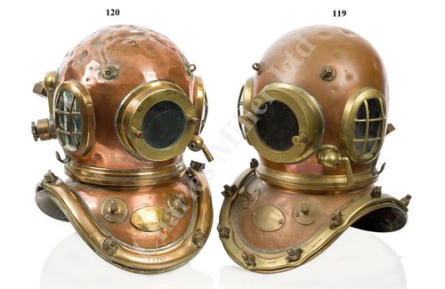 Lot 120 - A SIX-BOLT ADMIRALTY PATTERN DIVING HELMET BY SIEBE GORMAN & CO. LTD, NO. 12894 (MATCHING), CIRCA 1935