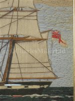 Lot 75 - A 19TH CENTURY SAILOR'S WOOLWORK PICTURE