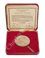 Lot 109 - A TURKS AND CAICOS ISLANDS 'SILVER BANK' RESTRIKE MEDALLION, 1971