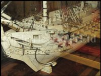 Lot 261 - A LARGE, FINELY CARVED AND WELL PRESENTED EARLY 19TH CENTURY NAPOLEONIC FRENCH PRISONER OF WAR BONE SHIP MODEL FOR A FIRST RATE SHIP OF THE LINE TRADITIONALLY IDENTIFIED AS H.M.S. CALEDONIA