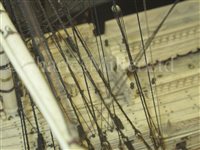 Lot 261 - A LARGE, FINELY CARVED AND WELL PRESENTED EARLY 19TH CENTURY NAPOLEONIC FRENCH PRISONER OF WAR BONE SHIP MODEL FOR A FIRST RATE SHIP OF THE LINE TRADITIONALLY IDENTIFIED AS H.M.S. CALEDONIA