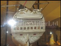 Lot 261 - A LARGE, FINELY CARVED AND WELL PRESENTED EARLY 19TH CENTURY NAPOLEONIC FRENCH PRISONER OF WAR BONE SHIP MODEL FOR A FIRST RATE SHIP OF THE LINE TRADITIONALLY IDENTIFIED AS H.M.S. CALEDONIA