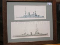 Lot 46 - A COLLECTION OF 20TH CENTURY WATERCOLOUR SUBMARINE PROFILES