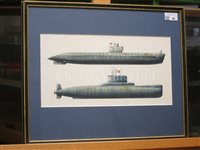 Lot 46 - A COLLECTION OF 20TH CENTURY WATERCOLOUR SUBMARINE PROFILES