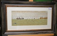Lot 125 - AN UNUSUAL SET OF THREE WOOLWORKS DEPICTING THE SINKING OF THE LUSITANIA