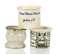 Lot 246 - THREE OINTMENT POTS