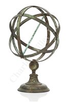 Lot 206 - A MID-19TH CENTURY ARMILLARY SUN DIAL