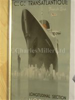 Lot 128 - FRENCH LINE PASSENGER PLANS FOR THE NORMANDIE AND THE ÎLE DE FRANCE