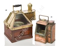 Lot 41 - A COPPER AND BRASS BOAT BINNACLE COMPASS BY DENT, CIRCA 1840