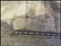 Lot 84 - Ø A FINE SAILORWORK SCRIMSHAW DECORATED WHALE'S TOOTH, 1830s-40s
