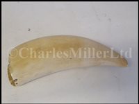 Lot 84 - Ø A FINE SAILORWORK SCRIMSHAW DECORATED WHALE'S TOOTH, 1830s-40s