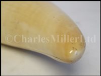 Lot 84 - Ø A FINE SAILORWORK SCRIMSHAW DECORATED WHALE'S TOOTH, 1830s-40s